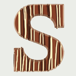 Chocoladeletter S strepen mix