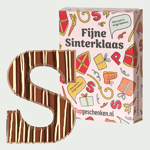 Chocoladeletter S strepen mix