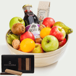 Fruitmand royaal Warm Hug met chocolade