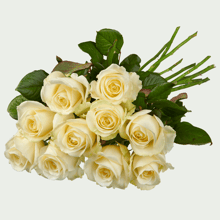 Uitvaart losse rozen wit