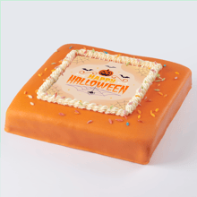 Feestelijke marsepeintaart oranje