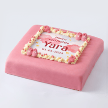 New born marsepeintaart roze