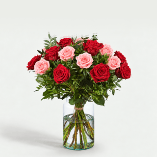 Boeket Roos rood-roze