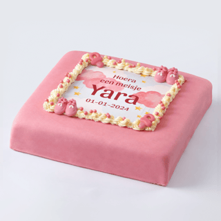 New born marsepeintaart roze