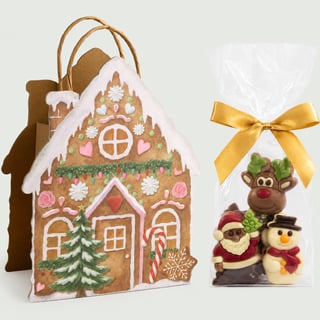 Luxe Chocolademix in Gingerbread House Bag