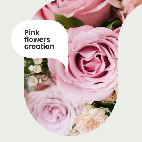 Création de fleurs roses petites