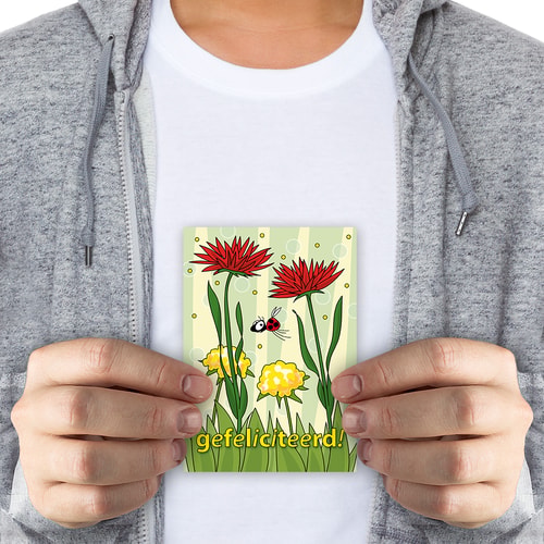 Gefeliciteerd bloemen - normaal