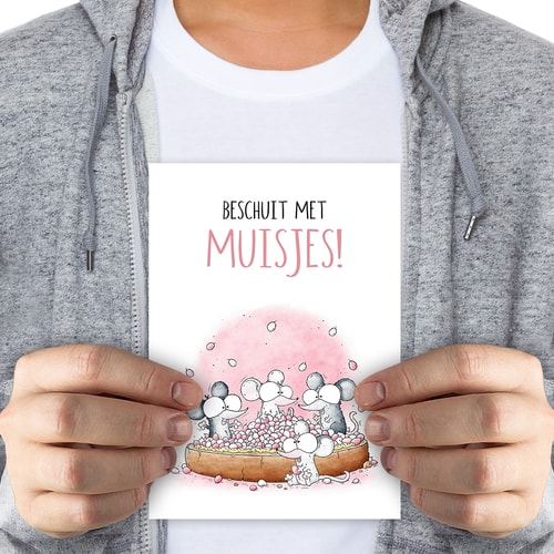 Beschuit met muisjes! Meisje - groot