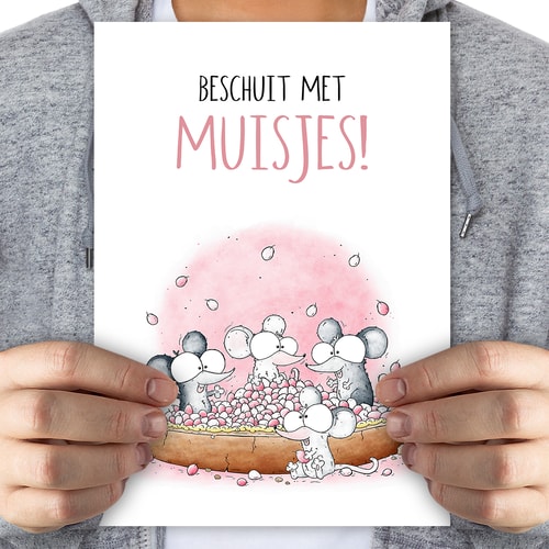 Beschuit met muisjes! Meisje - mega