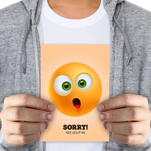 Sorry! Het spijt me - groot