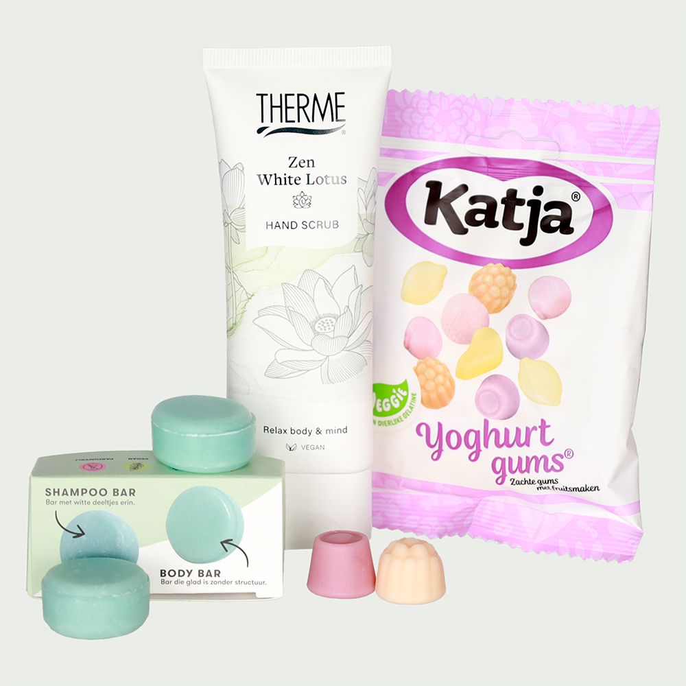 Brievenbus cadeau Wellness momentje met shampoo bar en body bar